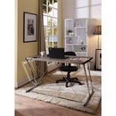 Finis Writing Desk w/USB, Weathered Oak & Chrome Finish Acme