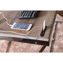 Finis Writing Desk w/USB, Weathered Oak & Chrome Finish Acme