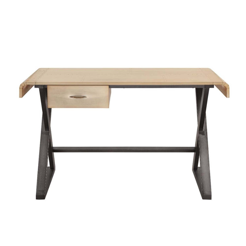 Danton Executive Writing Desk, Gold Aluminum Acme