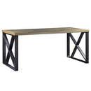 Jennavieve Executive Writing Desk, Gold Aluminum Acme