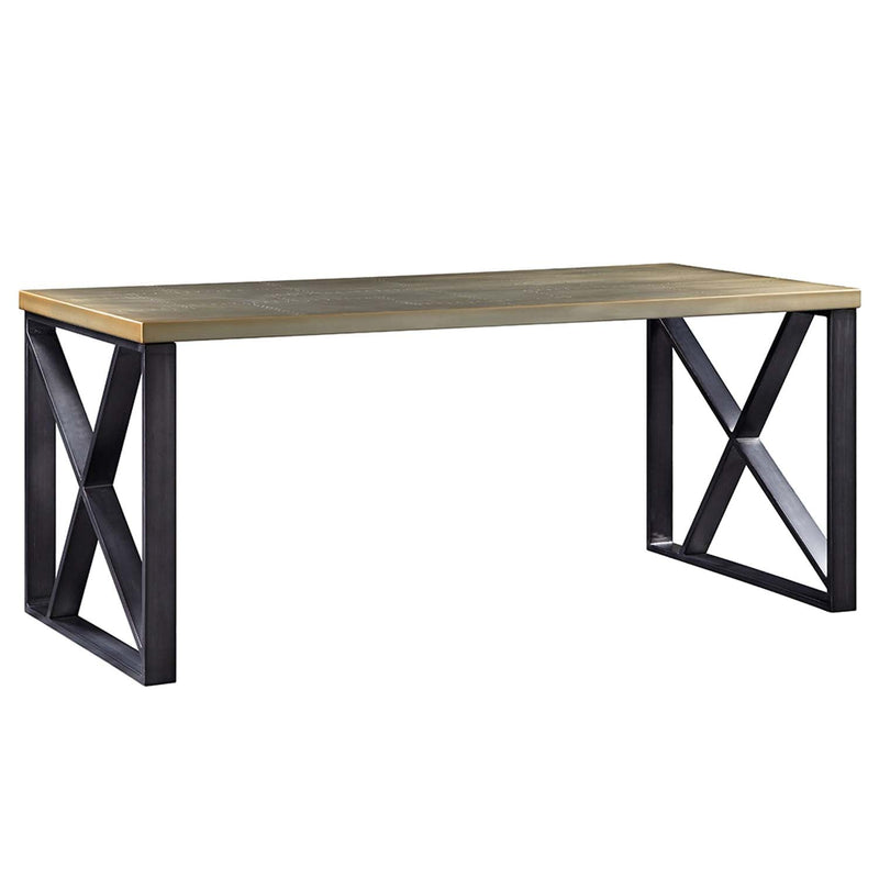 Jennavieve Executive Writing Desk, Gold Aluminum Acme