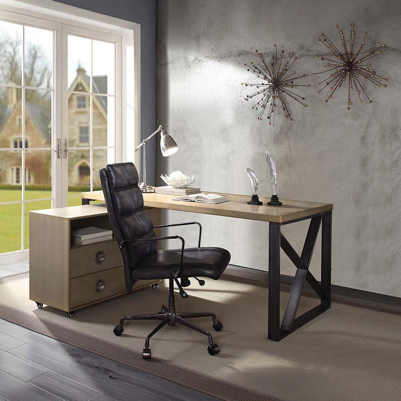 Jennavieve Executive Writing Desk, Gold Aluminum Acme