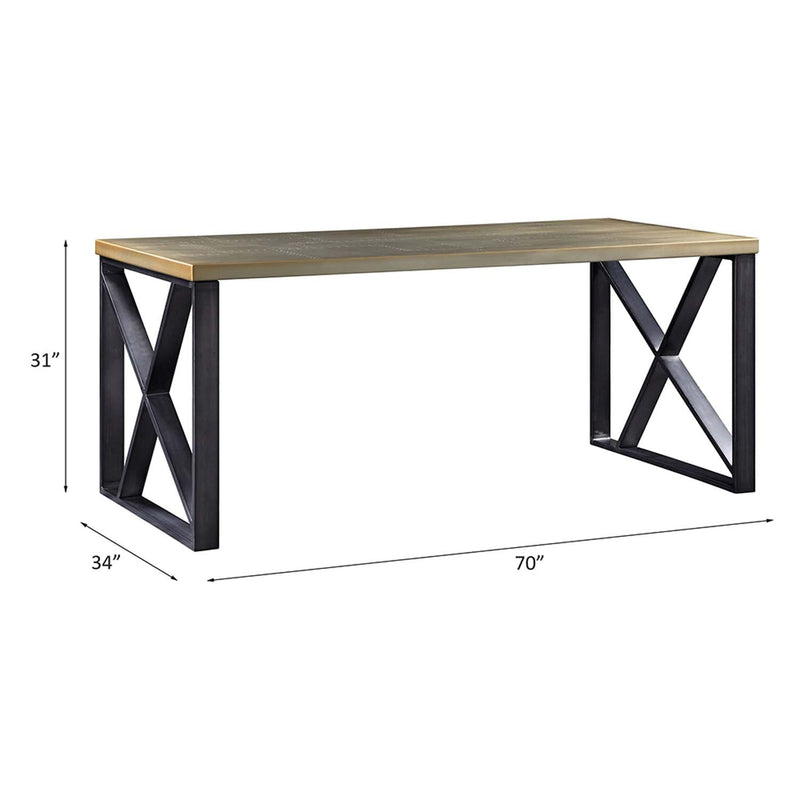 Jennavieve Executive Writing Desk, Gold Aluminum Acme