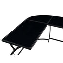 Janison Writing Desk, Black Glass & Black Finish Acme