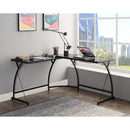 Janison Writing Desk, Black Glass & Black Finish Acme