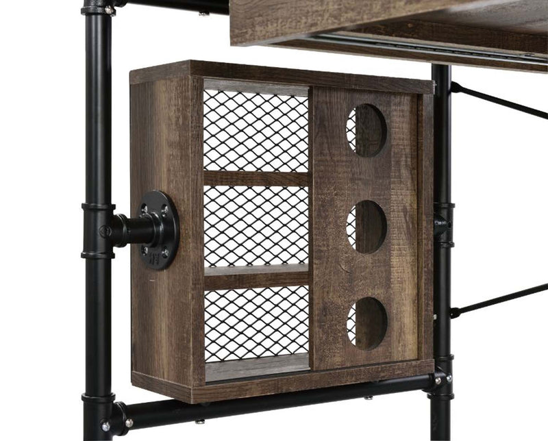 Endang Writing Desk, Weathered Oak & Black Finish Acme