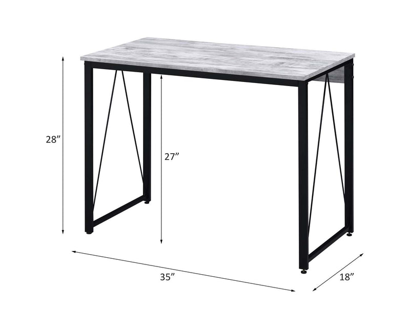 Zaidin Writing Desk, Antique White & Black Finish Acme