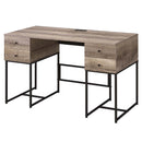 Desirre Writing Desk w/USB, Rustic Oak & Black Finish Acme