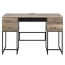 Desirre Writing Desk w/USB, Rustic Oak & Black Finish Acme