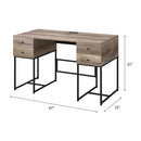 Desirre Writing Desk w/USB, Rustic Oak & Black Finish Acme