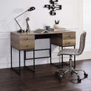 Desirre Writing Desk w/USB, Rustic Oak & Black Finish Acme