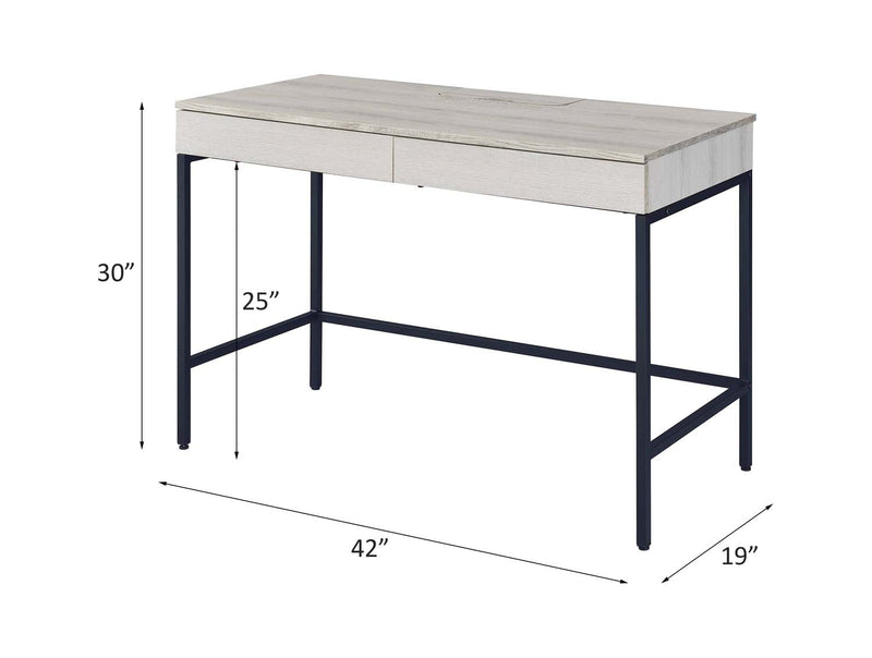 Wendral Writing Desk, Natural & Black Finish Acme
