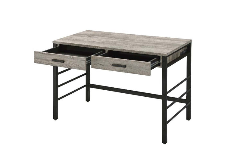 Disho Writing Desk w/USB, Light Weathered Oak & Black Finish Acme