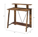 Nypho Writing Desk, Weathered Oak & Black Finish Acme