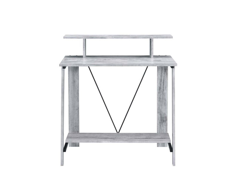 Nypho Writing Desk, Antique White & Black Finish Acme