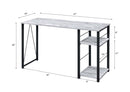 Vadna Writing Desk, Antique White & Black Finish Acme