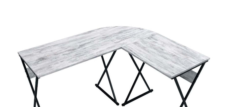 Zafiri Writing Desk, Antique White & Black Finish Acme