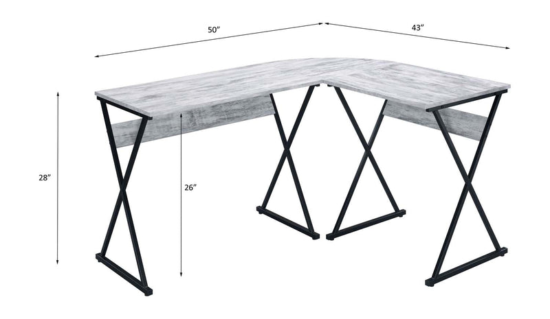Zafiri Writing Desk, Antique White & Black Finish Acme