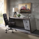 Brancaster Executive Writing Desk, Distress Chocolate Top Grain Leather Acme