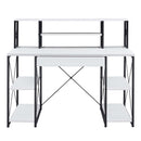 Amiel Writing Desk, White & Black Finish Acme