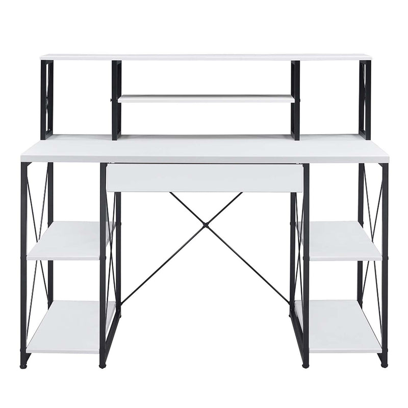 Amiel Writing Desk, White & Black Finish Acme