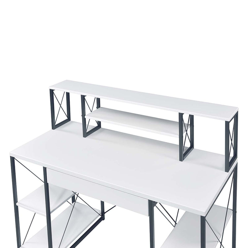 Amiel Writing Desk, White & Black Finish Acme