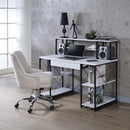 Amiel Writing Desk, White & Black Finish Acme