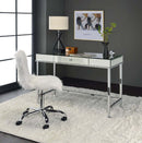 Canine Writing Desk, Mirrored and Chrome Finish Acme