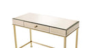 Canine Writing Desk, Smoky Mirrored and Champagne Finish Acme