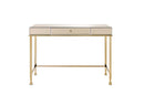 Canine Writing Desk, Smoky Mirrored and Champagne Finish Acme