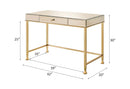 Canine Writing Desk, Smoky Mirrored and Champagne Finish Acme