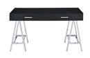 Coleen Writing Desk w/USB, Black High Gloss & Chrome Finish Acme