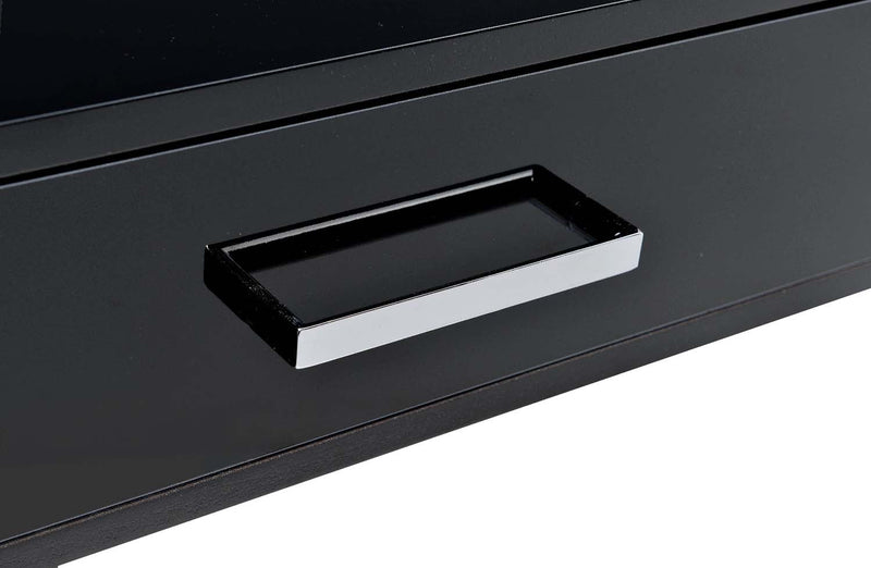 Coleen Writing Desk w/USB, Black High Gloss & Chrome Finish Acme