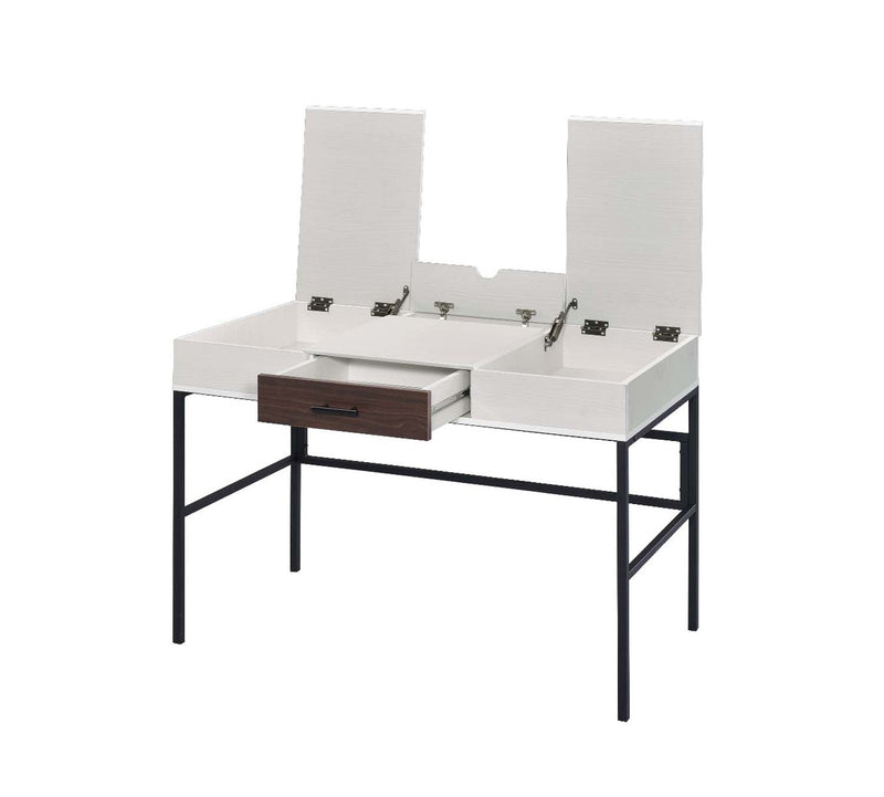 Verster Writing Desk w/USB, Natural & Black Finish Acme