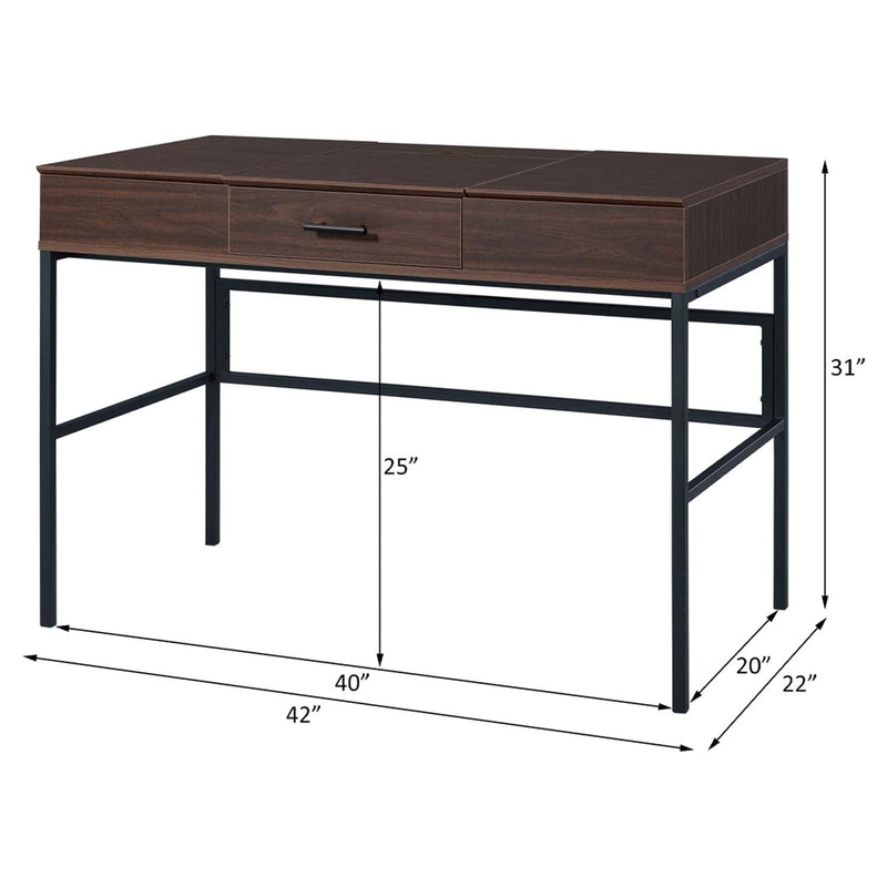 Verster Writing Desk w/USB, Oak & Black Finish Acme