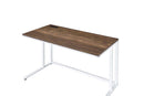 Tyrese Writing Desk w/USB, Walnut & White Finish Acme