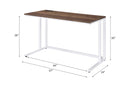 Tyrese Writing Desk w/USB, Walnut & White Finish Acme