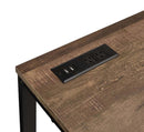 Tyrese Writing Desk w/USB, Walnut & Black Finish Acme