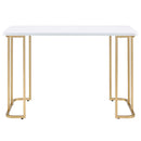 Estie Writing Desk, White & Gold Finish Acme
