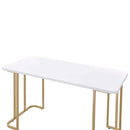 Estie Writing Desk, White & Gold Finish Acme
