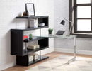 Buck II Writing Desk w/Bookshelf, Clear Glass, Chrome & Black Finish Acme