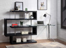 Buck II Writing Desk w/Bookshelf, Clear Glass, Chrome & Black Finish Acme
