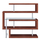 Buck II Writing Desk w/Bookshelf, Clear Glass, Chrome & Walnut Acme