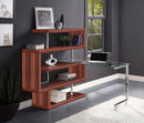 Buck II Writing Desk w/Bookshelf, Clear Glass, Chrome & Walnut Acme
