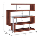 Buck II Writing Desk w/Bookshelf, Clear Glass, Chrome & Walnut Acme