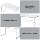 Tennos Writing Desk, White & Chrome Finish Acme