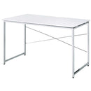 Tennos Writing Desk, White & Chrome Finish Acme