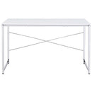 Tennos Writing Desk, White & Chrome Finish Acme