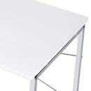 Tennos Writing Desk, White & Chrome Finish Acme