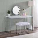 Tennos Writing Desk, White & Chrome Finish Acme